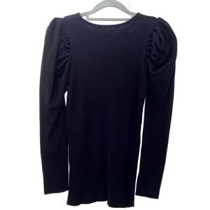 Puff Sleeve Open Back Sweater